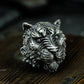 Big Tiger Head Ring - 925 Silver Handmade