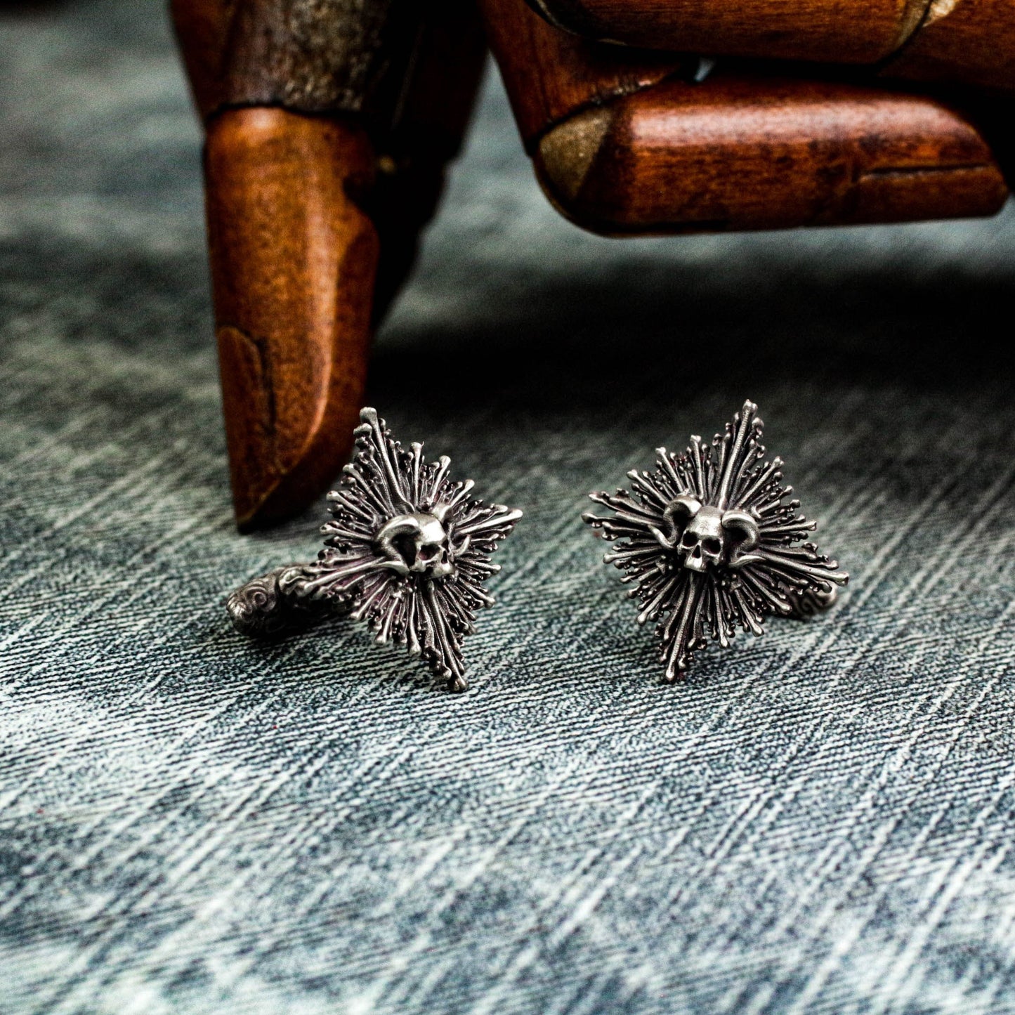 Skull Cufflinks - 925 Silver Handmade