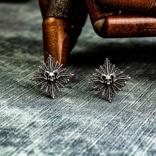 Skull Cufflinks - 925 Silver Handmade