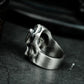 Long-Haired Skull Ring with Flowing Hood ¨C 925 Sterling Silver Handmade