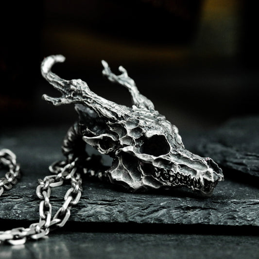 Bone Dragon Pendant ¨C 925 Sterling Silver Handmade