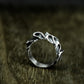 Bone-Inspired Ring with Gothic Curves - 925 Sterling Silver Handmade