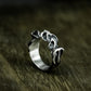 Bone-Inspired Ring with Gothic Curves - 925 Sterling Silver Handmade
