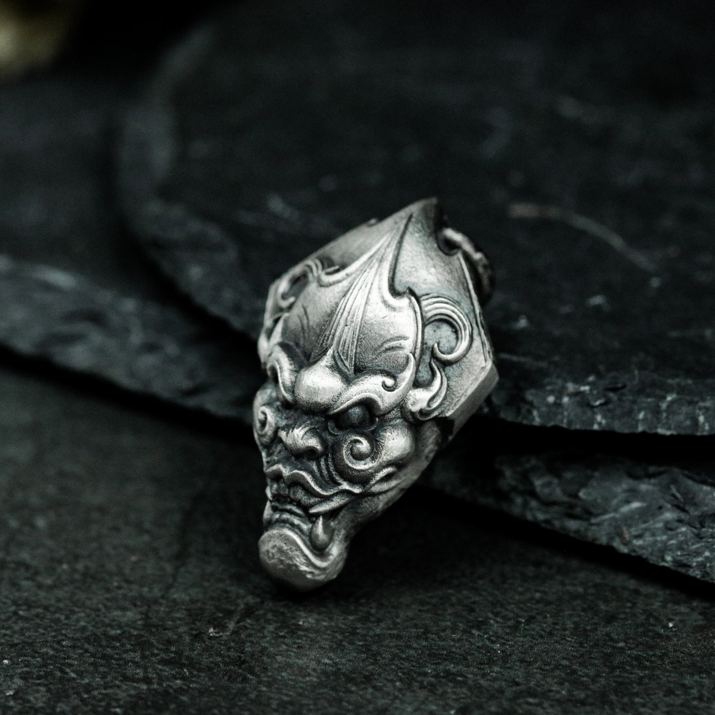 Mythical Beast Pendant with Fierce Expression - 925 Sterling Silver Handmade