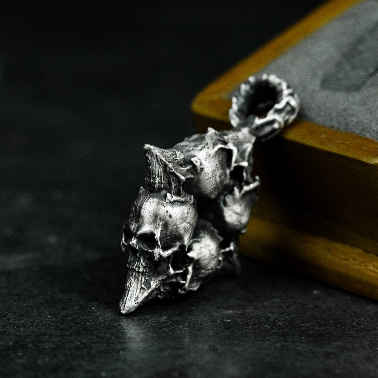 Skull Cluster Cross Pendant ¨C 925 Sterling Silver Handmade