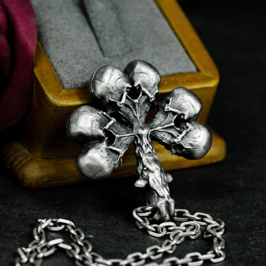 Skull Cross Pendant ¨C 925 Sterling Silver Handmade