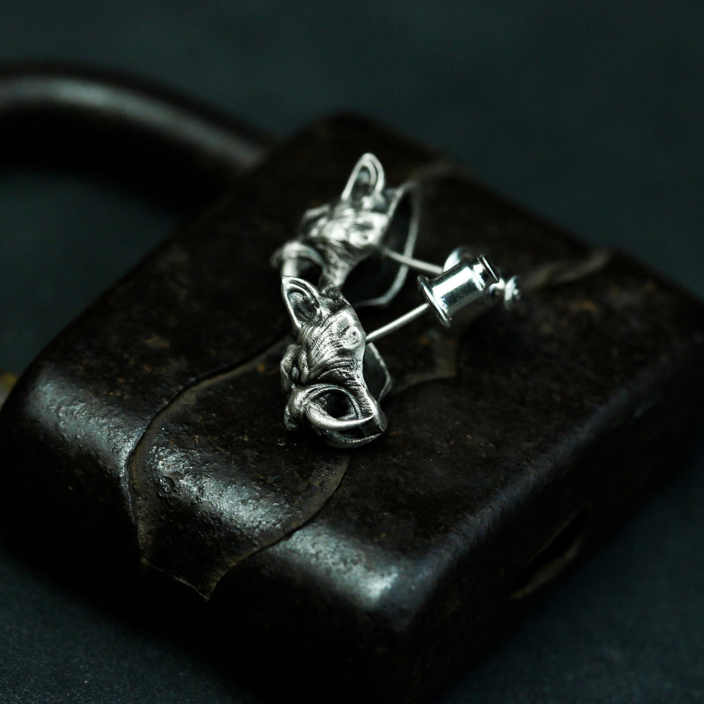 Saber-toothed Tiger Earrings - 925 Silver Handmade