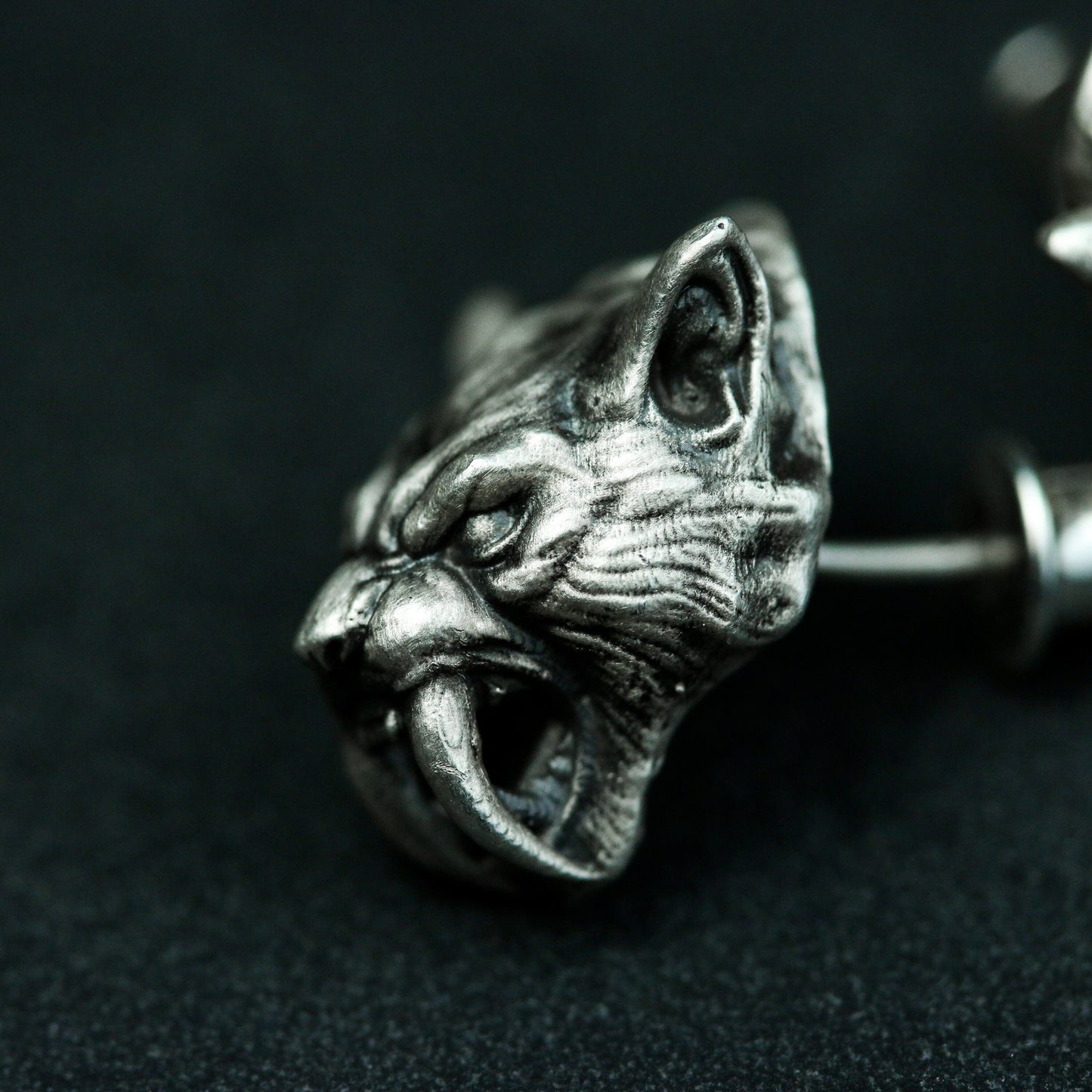 Saber-toothed Tiger Earrings - 925 Silver Handmade