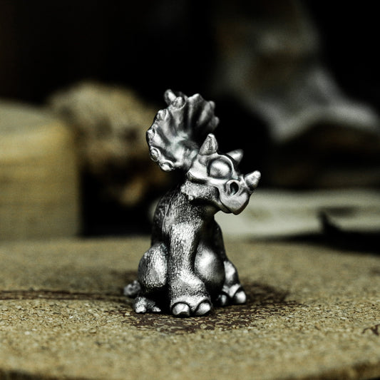 Triceratops Dinosaur Pendant - 925 Silver Handmade