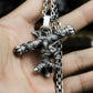 Monkey King Crossed Weapons Pendant - 925 Sterling Silver Handmade