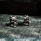 Devil Horn Skull Cufflinks, 925 Silver Handmade