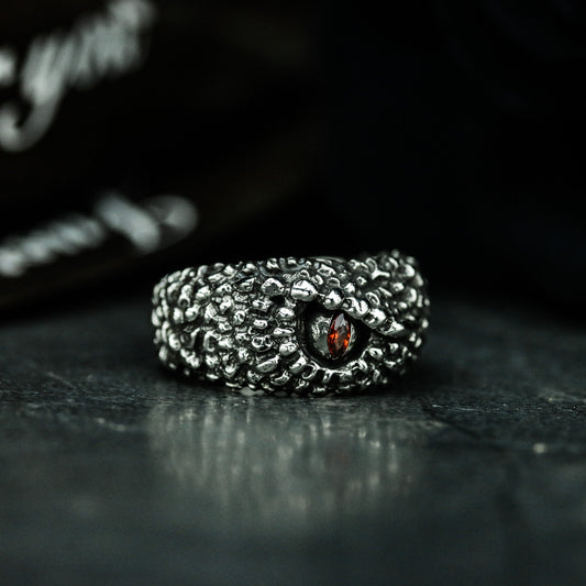 Viper Eye Ruby Ring - 925 Silver Handmade