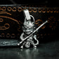 Monkey King Staff Pendant - Silver and Brass Mix - 925 Handmade