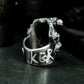Evil Clown Grin Ring - 925 Sterling Silver Handmade Creepy