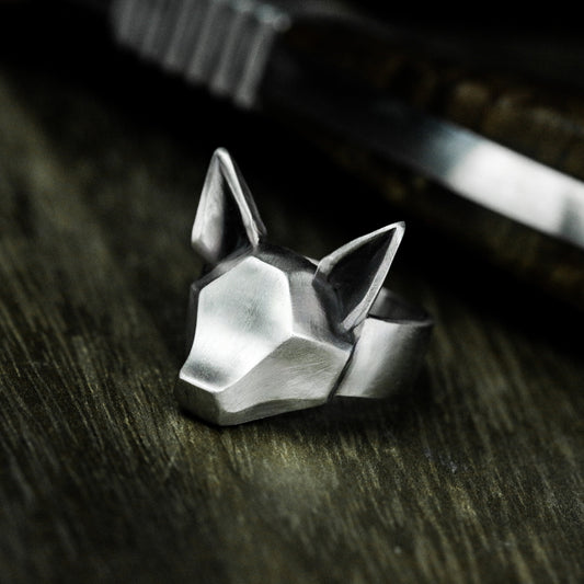 Geometric Fox Ring - 925 Silver Handmade