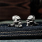 Warrior Skull Cufflinks - Dark Gothic Armor 925 Silver Handmade