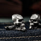 Warrior Skull Cufflinks - Dark Gothic Armor 925 Silver Handmade