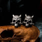 Jawless Horns Skull Cufflinks - Handmade 925 Sterling Silver