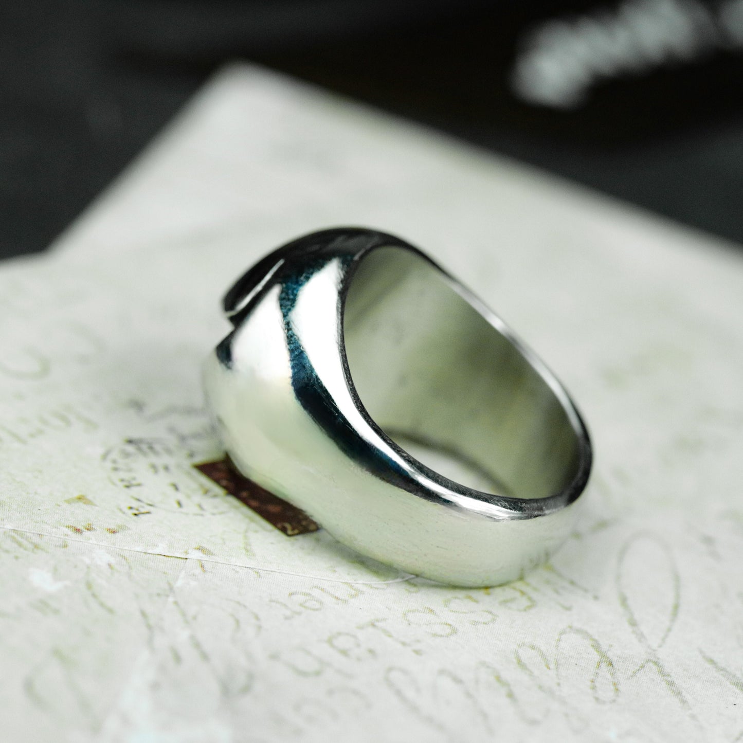 Smiley Face Gothic Ring - 925 Silver Handmade