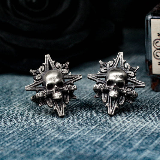 Devil's Skull Cufflinks - 925 Silver Handmade