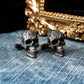 Ornate Skull Cufflinks, 925 Silver Handmade