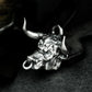Snarling Bull Pendant - 925 Silver Handmade Wild Rage