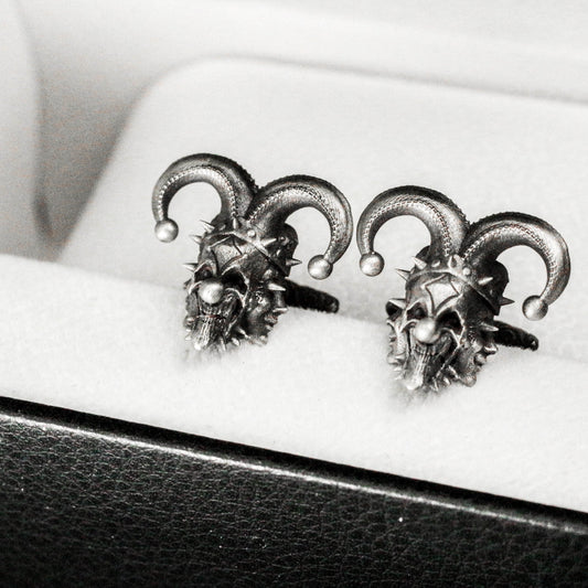 Clown Muppet Doll Cufflinks, Wedding Gift - 925 Sterling Silver Handmade