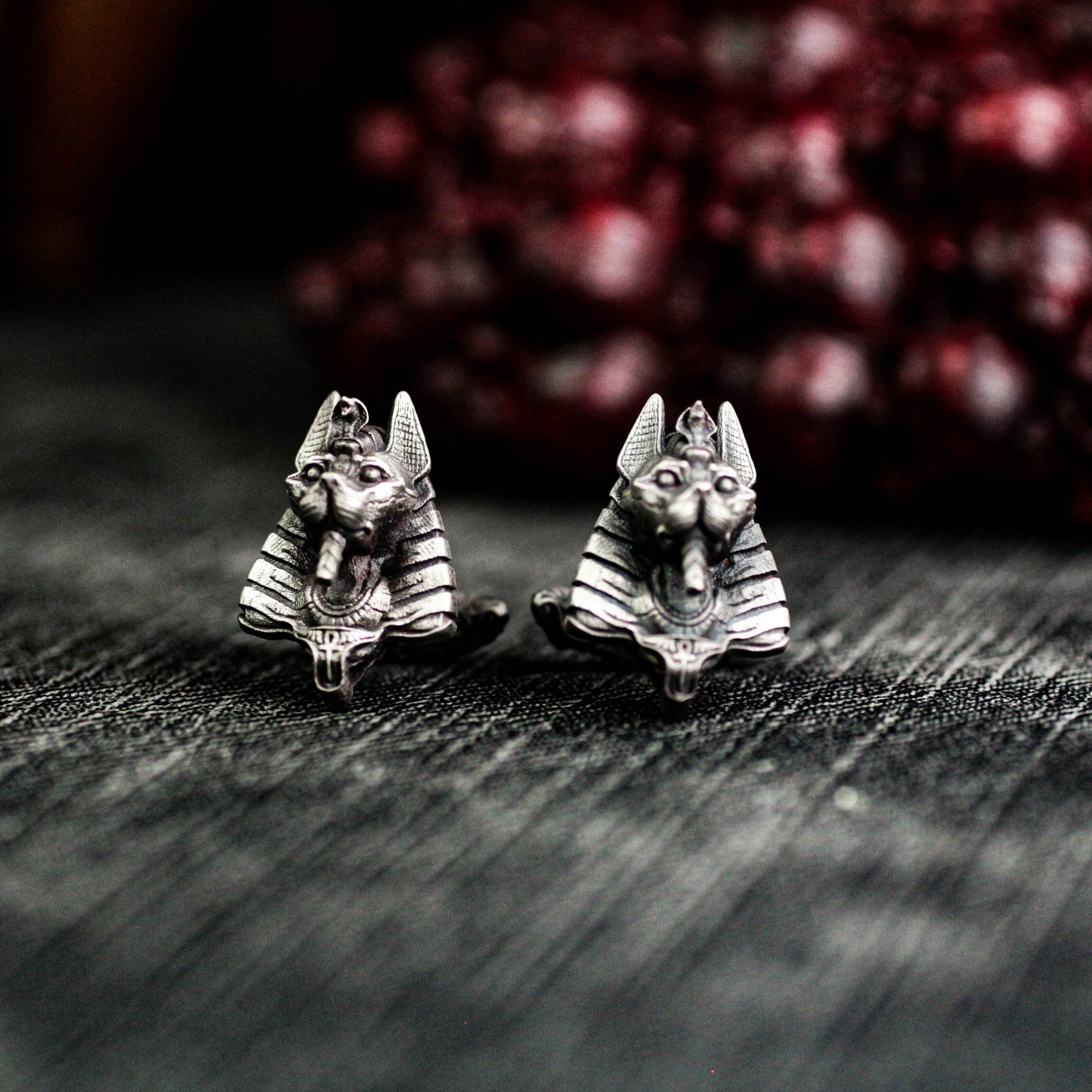 Pharaoh Anubis Cufflinks - 925 Sterling Silver Handmade