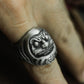 Daruma Head Ring with Fierce Face ¨C 925 Sterling Silver Handmade