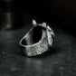 Lucky Pig Ring with Floral Patterns ¨C 925 Sterling Silver Handmade