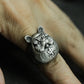 Lucky Pig Ring with Floral Patterns ¨C 925 Sterling Silver Handmade