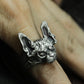 Angry Cat Ring ¨C Handmade 925 Silver Fierce Feline Band