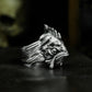 Grotesque Fish Face Ring with Textured Fins - 925 Sterling Silver Handmade