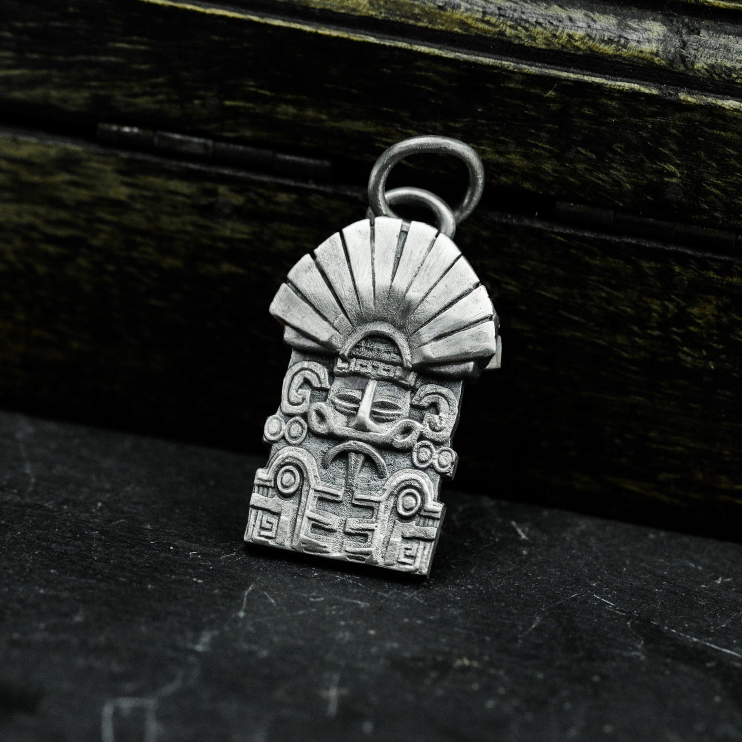 Temple Door Pendant with Radiant Crest - 925 Sterling Silver Handmade