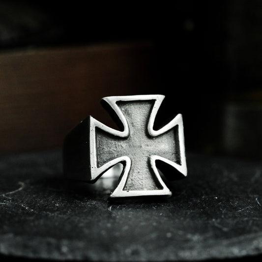 Iron Cross Ring ¨C Handmade 925 Silver Prussian Warrior Band