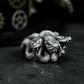 Three-headed Snake Ring - 925 Silver Handmade