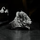 Bison Head Ring with Realistic Texture - 925 Sterling Silver Handmade