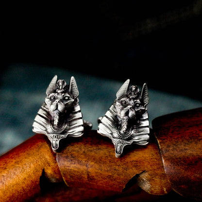 Anubis Cufflinks - 925 Sterling Silver Handmade