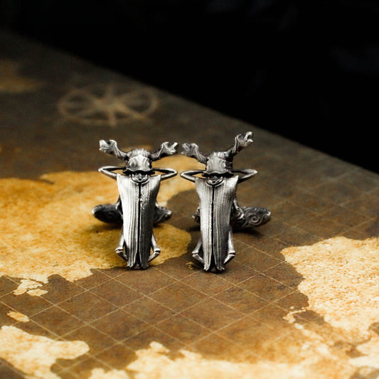 Beetle Cufflinks - Egyptian Symbol - 925 Sterling Silver Handmade