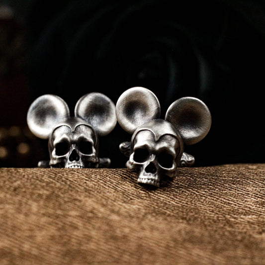 Big Ears Skull Cufflinks - 925 Silver Handmade