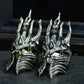 Dark King Skull Crown Ring - 925 Silver Handmade