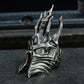 Dark King Skull Crown Ring - 925 Silver Handmade