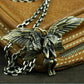 Fallen Angel Pendant with Folded Wings - 925 Sterling Silver Handmade