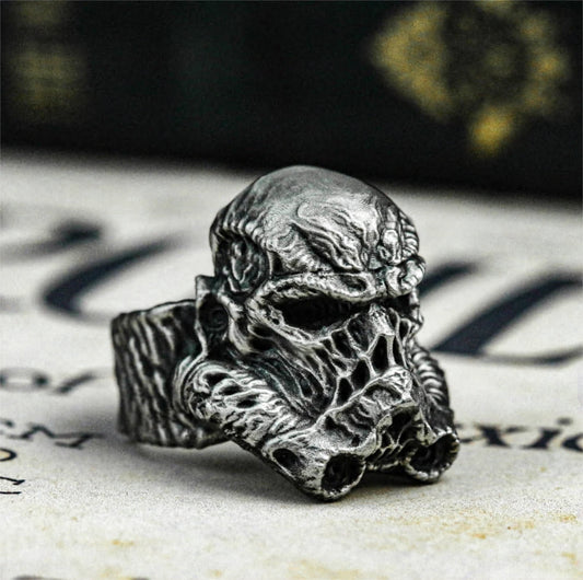 Soldier Skull Ring - 925 Silver Handmade