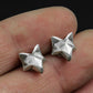 Minimal Fox Stud Earrings - 925 Silver Handmade
