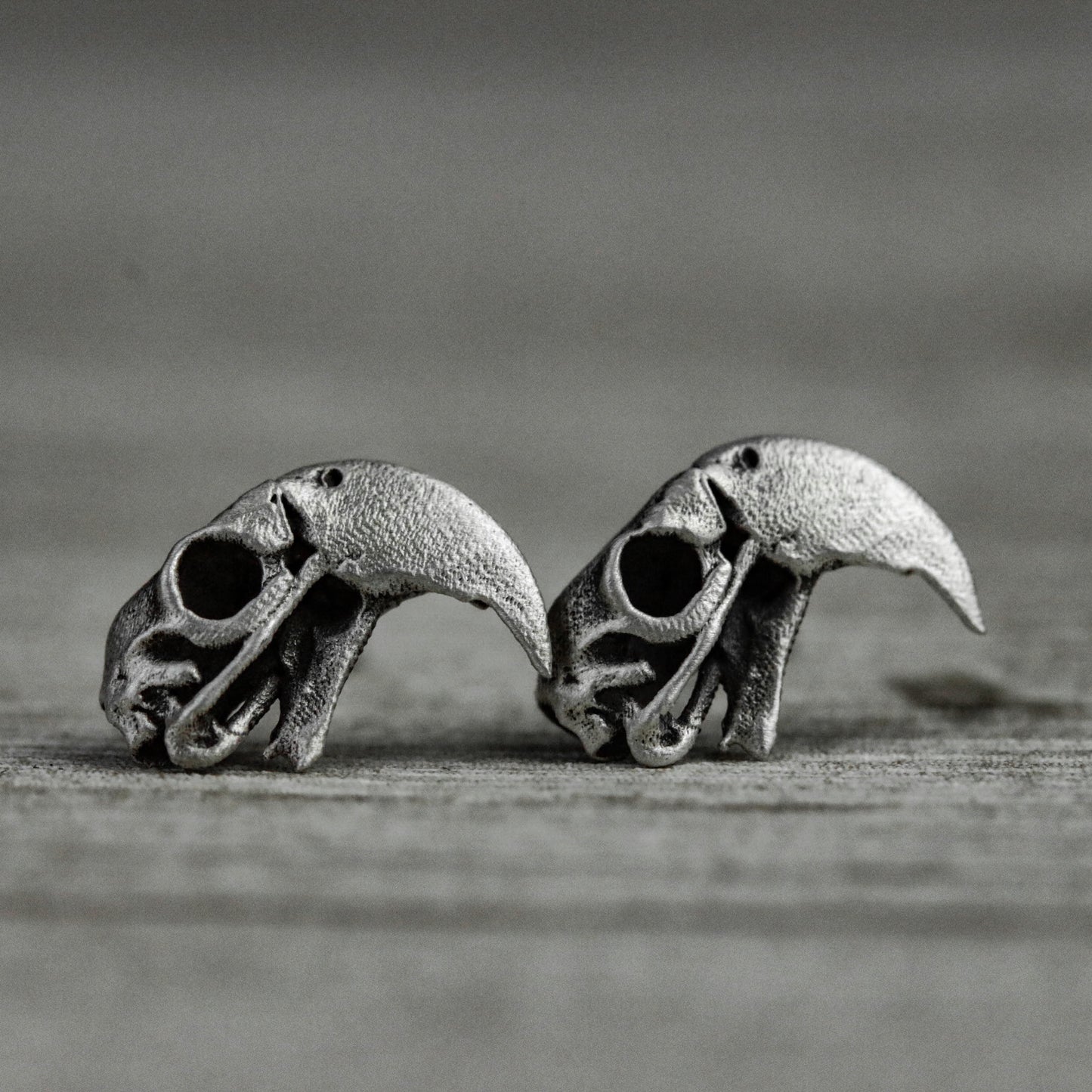 Parrot Skull Earrings - 925 Silver Handmade