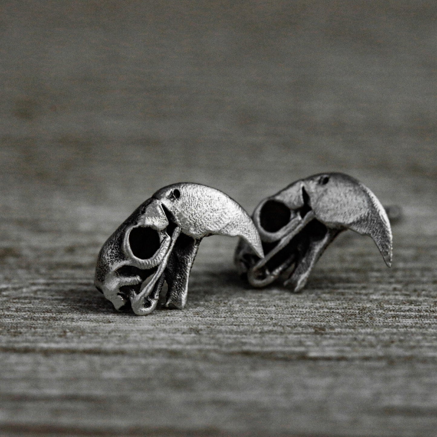 Parrot Skull Earrings - 925 Silver Handmade