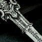 Gothic Sword Pendant with Skull Pommel ¨C 925 Sterling Silver Handmade
