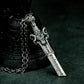 Gothic Sword Pendant with Skull Pommel ¨C 925 Sterling Silver Handmade