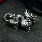 Chinese Dragon Pendant in Coiled Pose ¨C 925 Sterling Silver Handmade